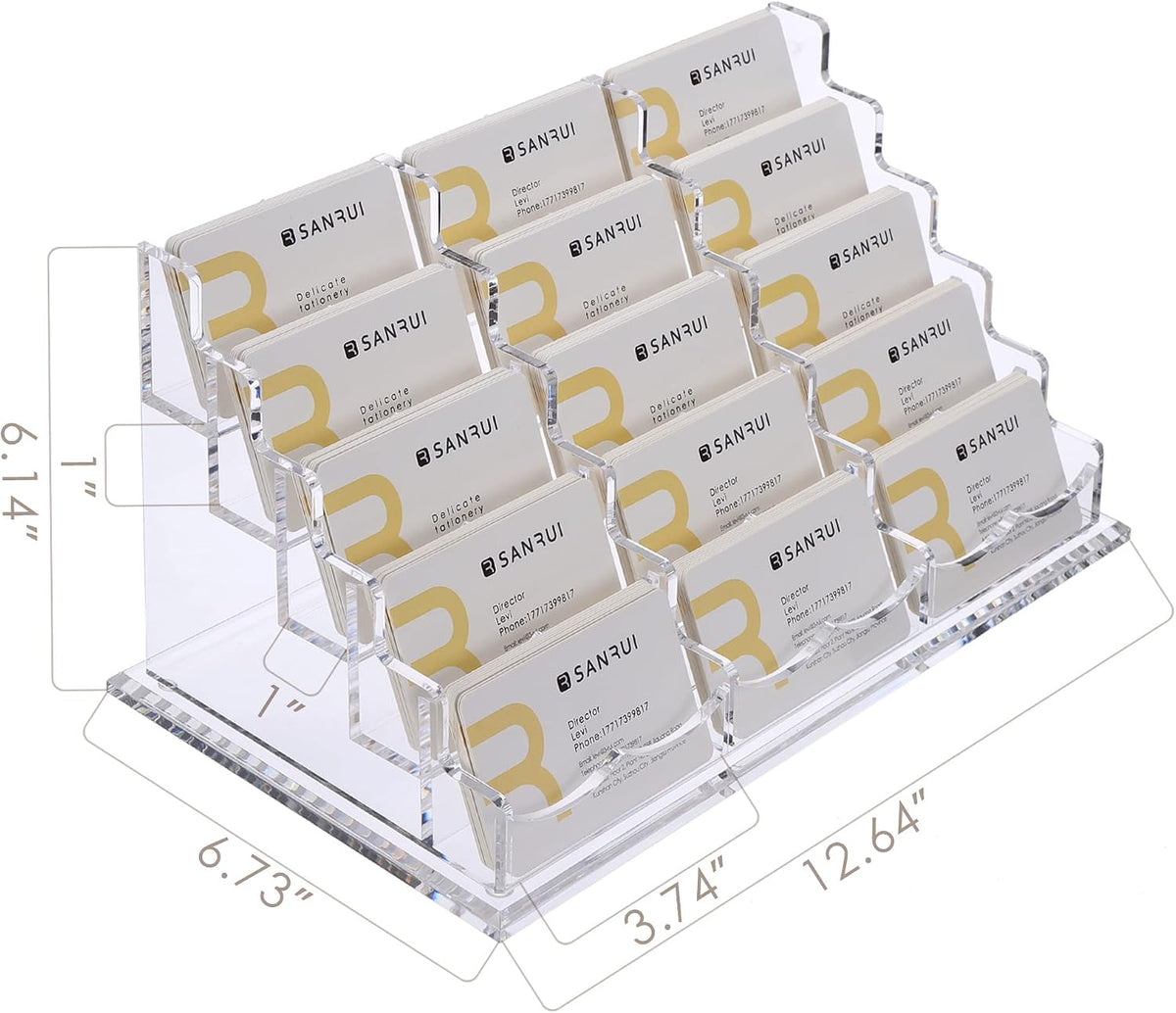 Acrylic Business Card Holder, Clear Desk Card Display Stand 1 Slot