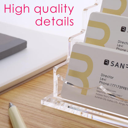 Acrylic Business Card Holder, Clear Desk Card Display Stand 1 Slot