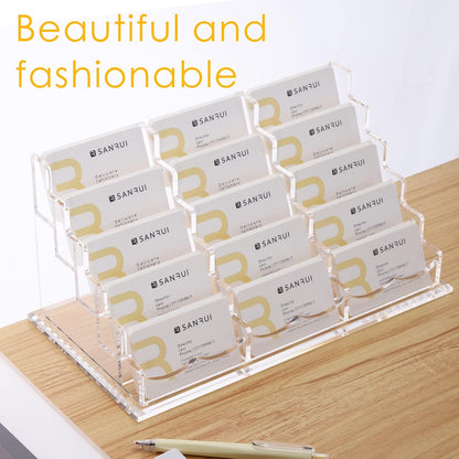 Acrylic Business Card Holder, Clear Desk Card Display Stand 1 Slot