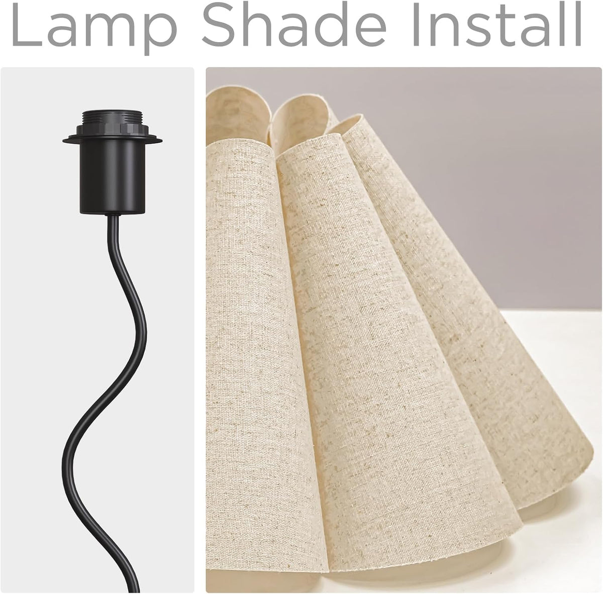 Small Table Lamp, Bedside Nightstand Lamp with Umbrella Form Fabric Lampshade Black Base, Morden Mini Desk Lamp for Bedroom Home Office Decor