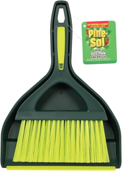 Mini Dustpan and Brush Set | Nesting Snap-On Design | Portable, Compact Dust Pan and Hand Broom for Cleaning, Green