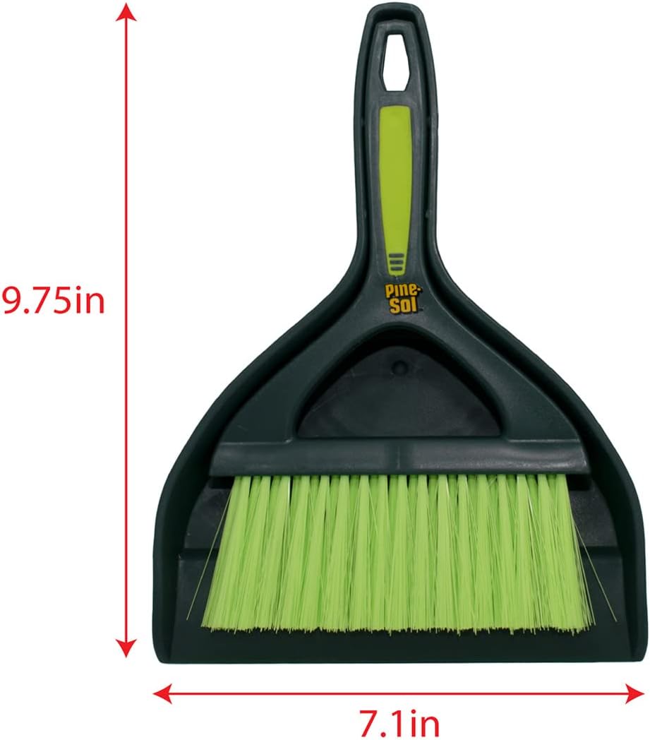 Mini Dustpan and Brush Set | Nesting Snap-On Design | Portable, Compact Dust Pan and Hand Broom for Cleaning, Green