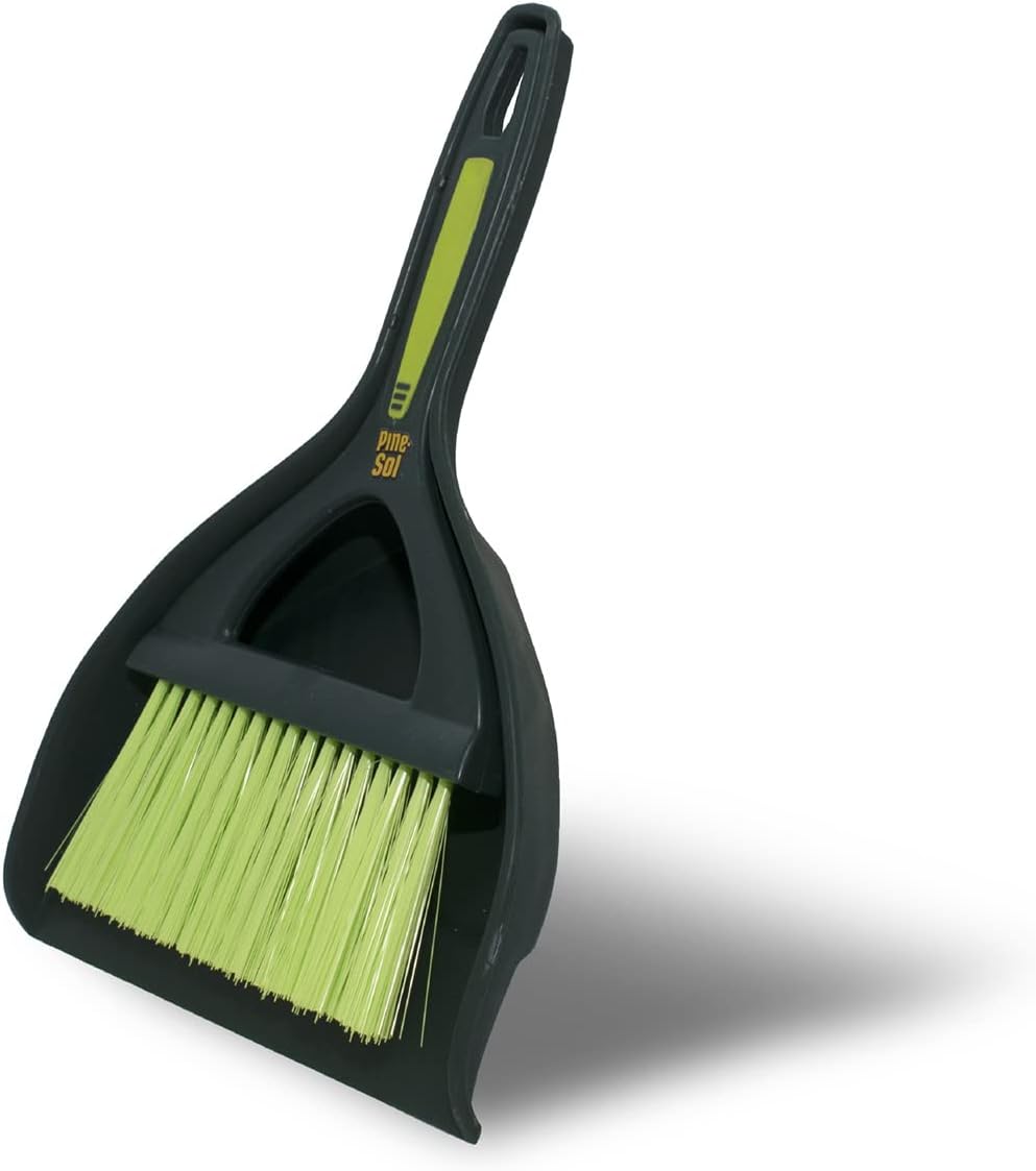 Mini Dustpan and Brush Set | Nesting Snap-On Design | Portable, Compact Dust Pan and Hand Broom for Cleaning, Green