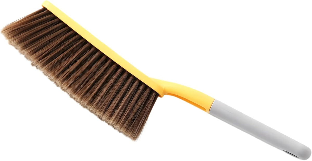 1 Pack 15" Hand Broom Brush,Soft Bristle Cleaning Brush,Counter Brush, Crumb Debris Sweeping Brush,Dusting Brush,Comfort for Car Bed Couch Desk Sofa Furniture Clothes,Small Particles Hair Remover