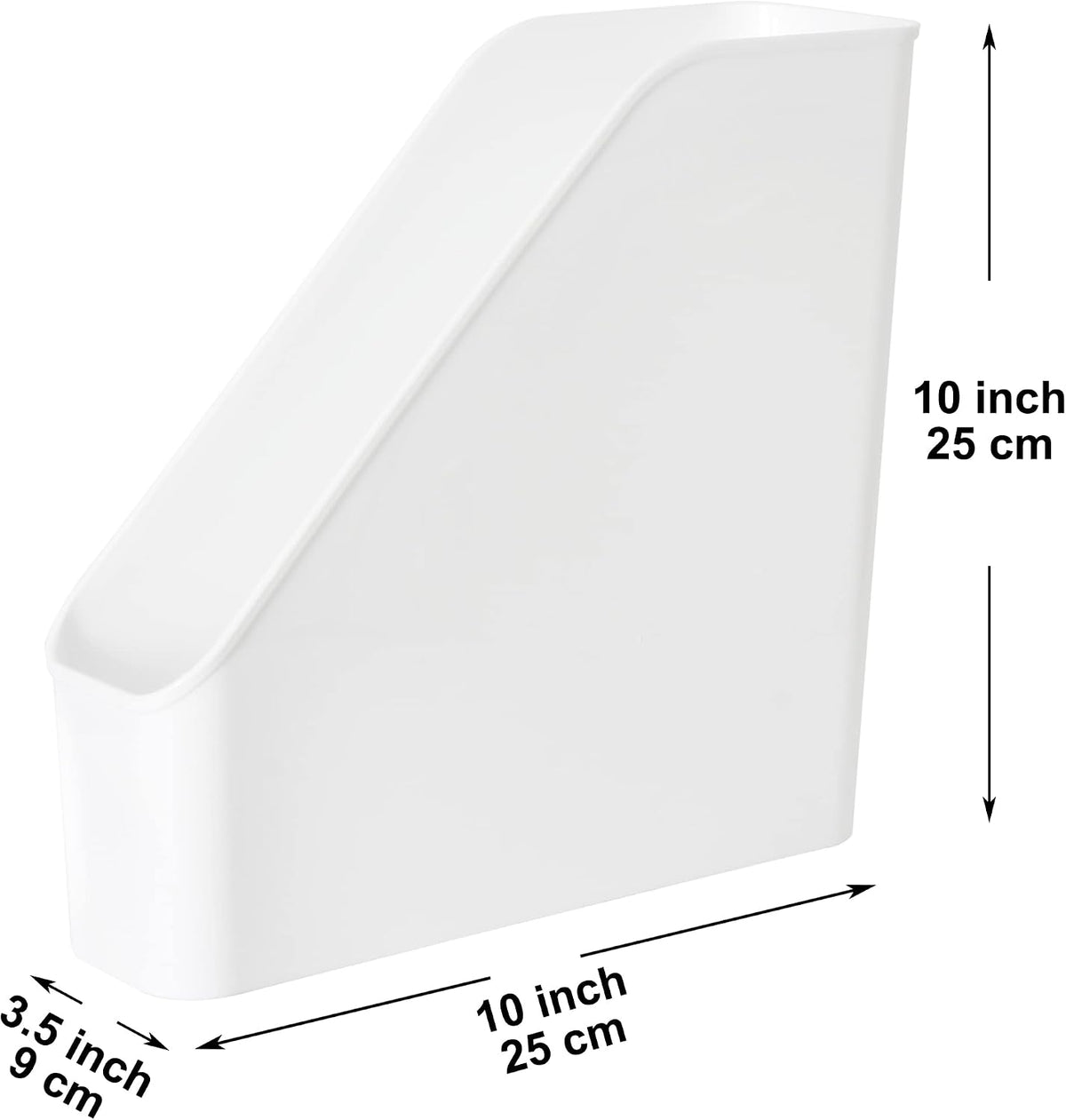 3 Pack File Folder Bin Storage, Plastic File Folder Bin Organizer with Handle (White)
