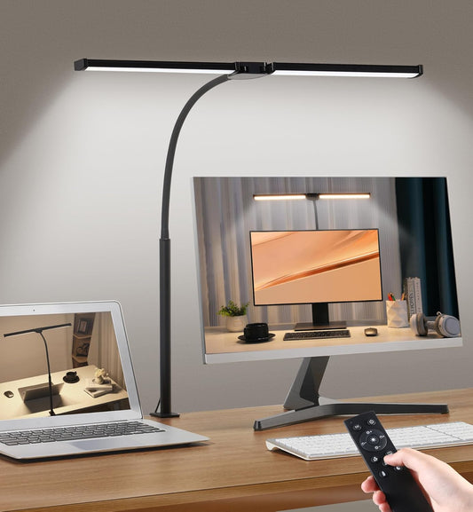 Led Desk Lamp for Home Office, Eye-Care Desk Light Clamp, Black
