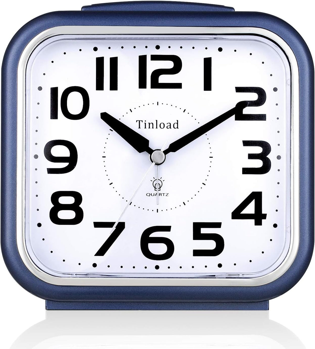 5.5" Large Analog Alarm Clock Silent Non Ticking, Gentle Wake, Beep Sounds, Increasing Volume, Battery Operated Snooze and Manual Light, Easy Set, Black (Best for Elder)