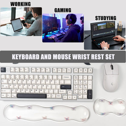 Gel Keyboard and Mouse Wrist Rest Set, Wrist pad for Computer Keyboard