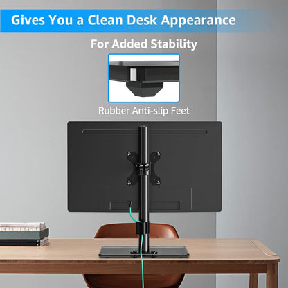 Monitor Stand for Desk, Freestanding Monitor Mount Fits 13-32 inch Screen up to 19.8 lbs, Screen Stand with Swivel, Height, Rotation Adjustment, VESA Mount 100 x 100mm, 75 x 75mm