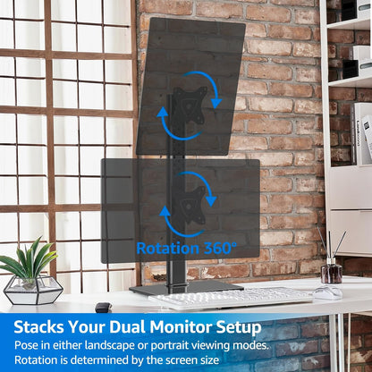 Monitor Stand for Desk, Freestanding Monitor Mount Fits 13-32 inch Screen up to 19.8 lbs, Screen Stand with Swivel, Height, Rotation Adjustment, VESA Mount 100 x 100mm, 75 x 75mm