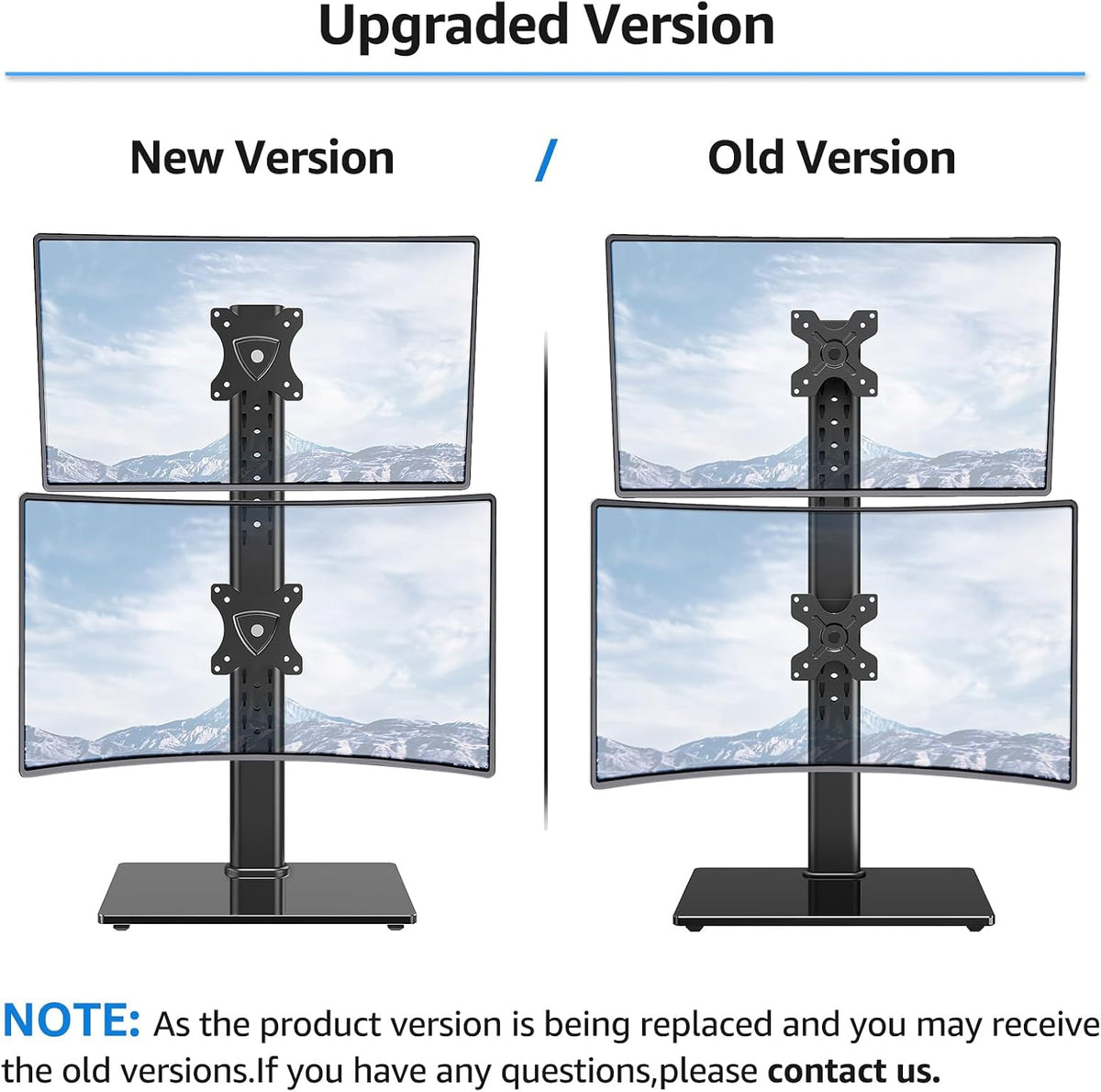 Monitor Stand for Desk, Freestanding Monitor Mount Fits 13-32 inch Screen up to 19.8 lbs, Screen Stand with Swivel, Height, Rotation Adjustment, VESA Mount 100 x 100mm, 75 x 75mm