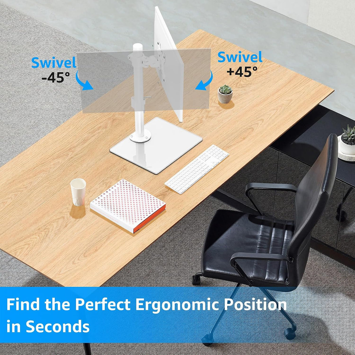Monitor Stand for Desk, Freestanding Monitor Mount Fits 13-32 inch Screen up to 19.8 lbs, Screen Stand with Swivel, Height, Rotation Adjustment, VESA Mount 100 x 100mm, 75 x 75mm