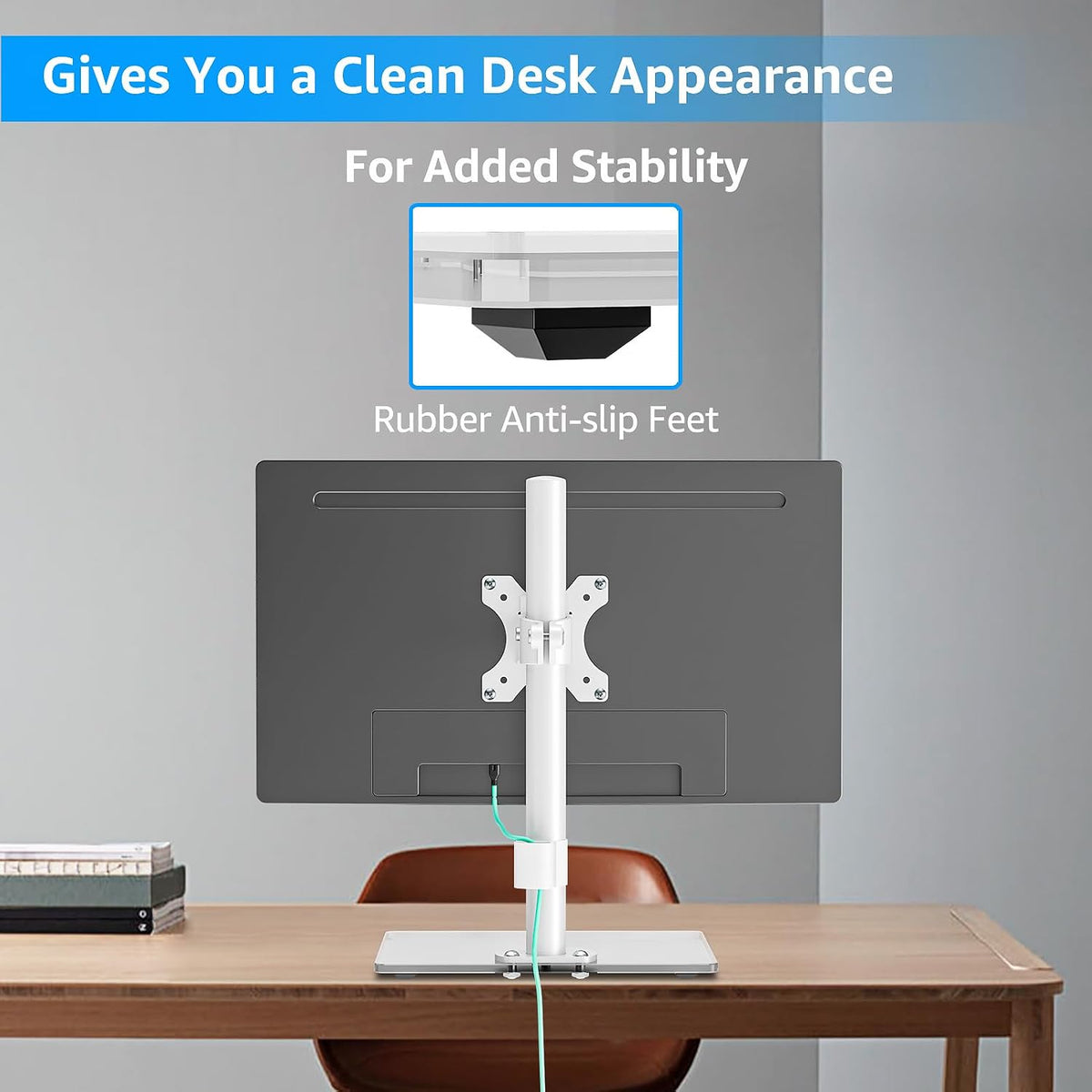 Monitor Stand for Desk, Freestanding Monitor Mount Fits 13-32 inch Screen up to 19.8 lbs, Screen Stand with Swivel, Height, Rotation Adjustment, VESA Mount 100 x 100mm, 75 x 75mm