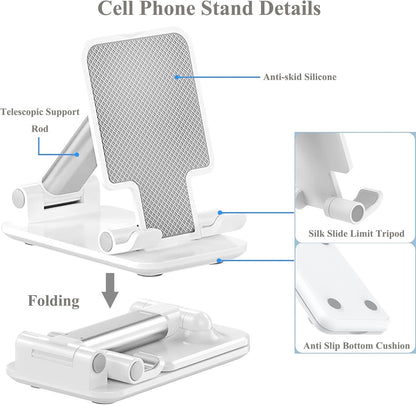 2 Pcs Cell Phone Stand for Desk Adjustable Desktop Phone Holder