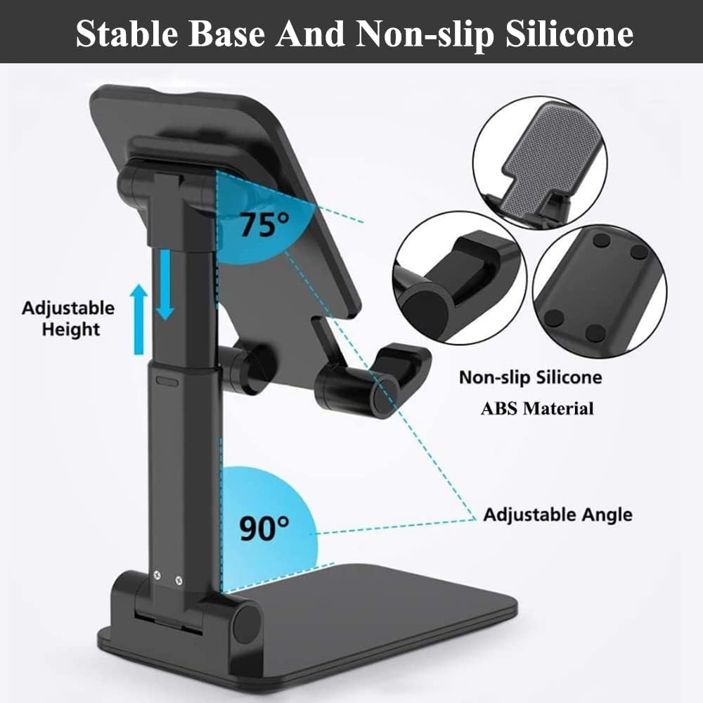 2 Pcs Cell Phone Stand for Desk Adjustable Desktop Phone Holder
