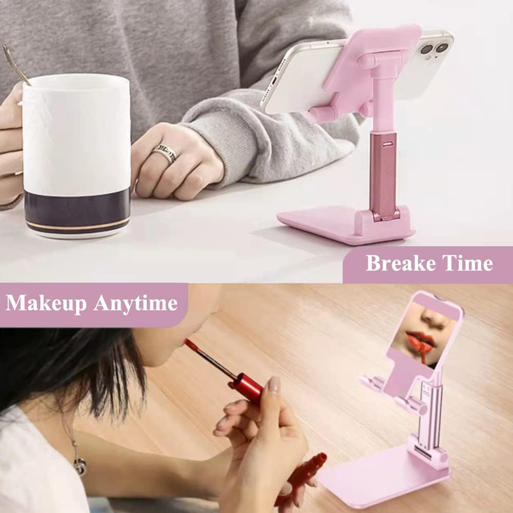 2 Pcs Cell Phone Stand for Desk Adjustable Desktop Phone Holder