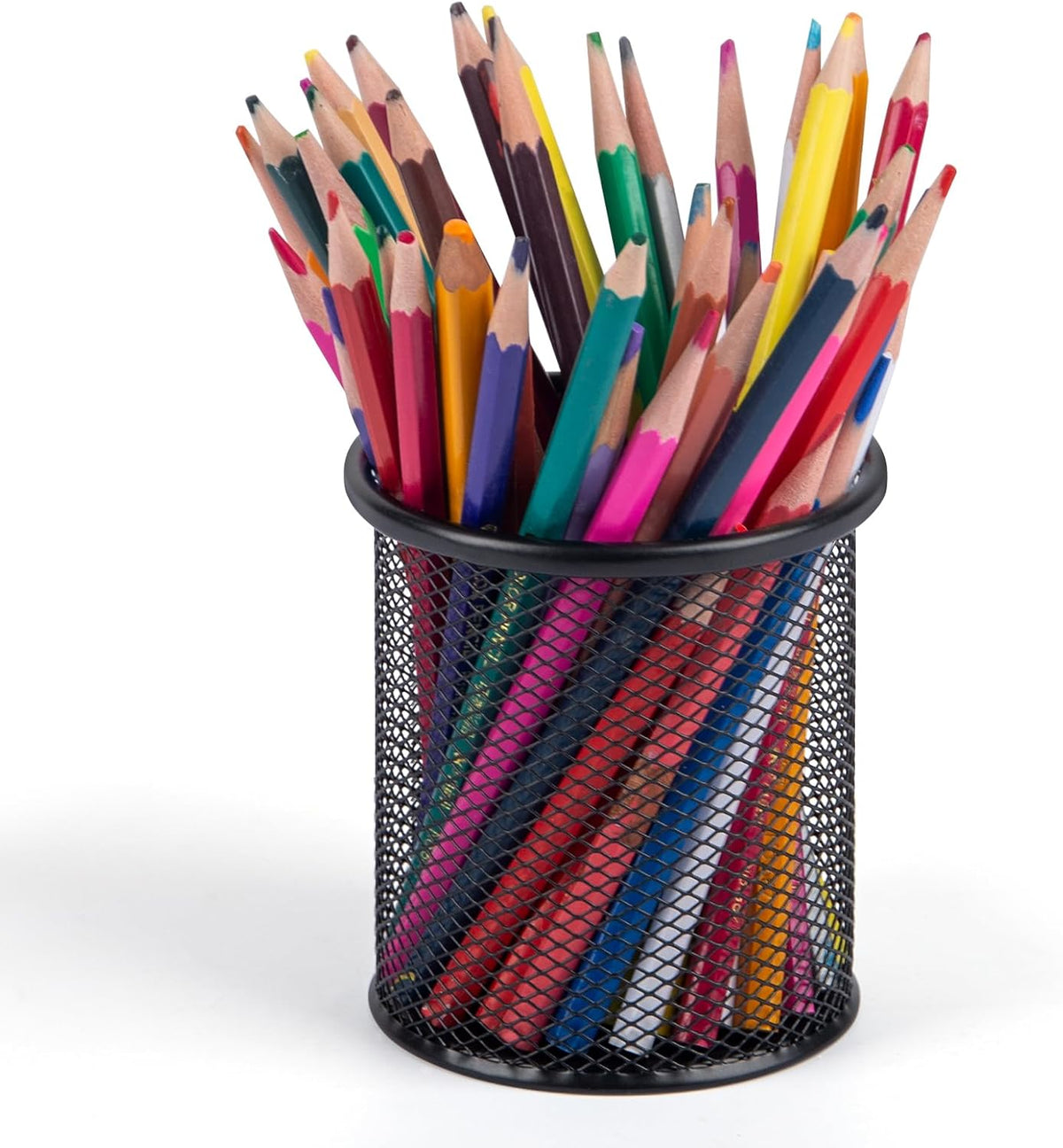 Pen Holder and Desk Organizer, Office Caddy Storage for School Home Office (Black, Medium)