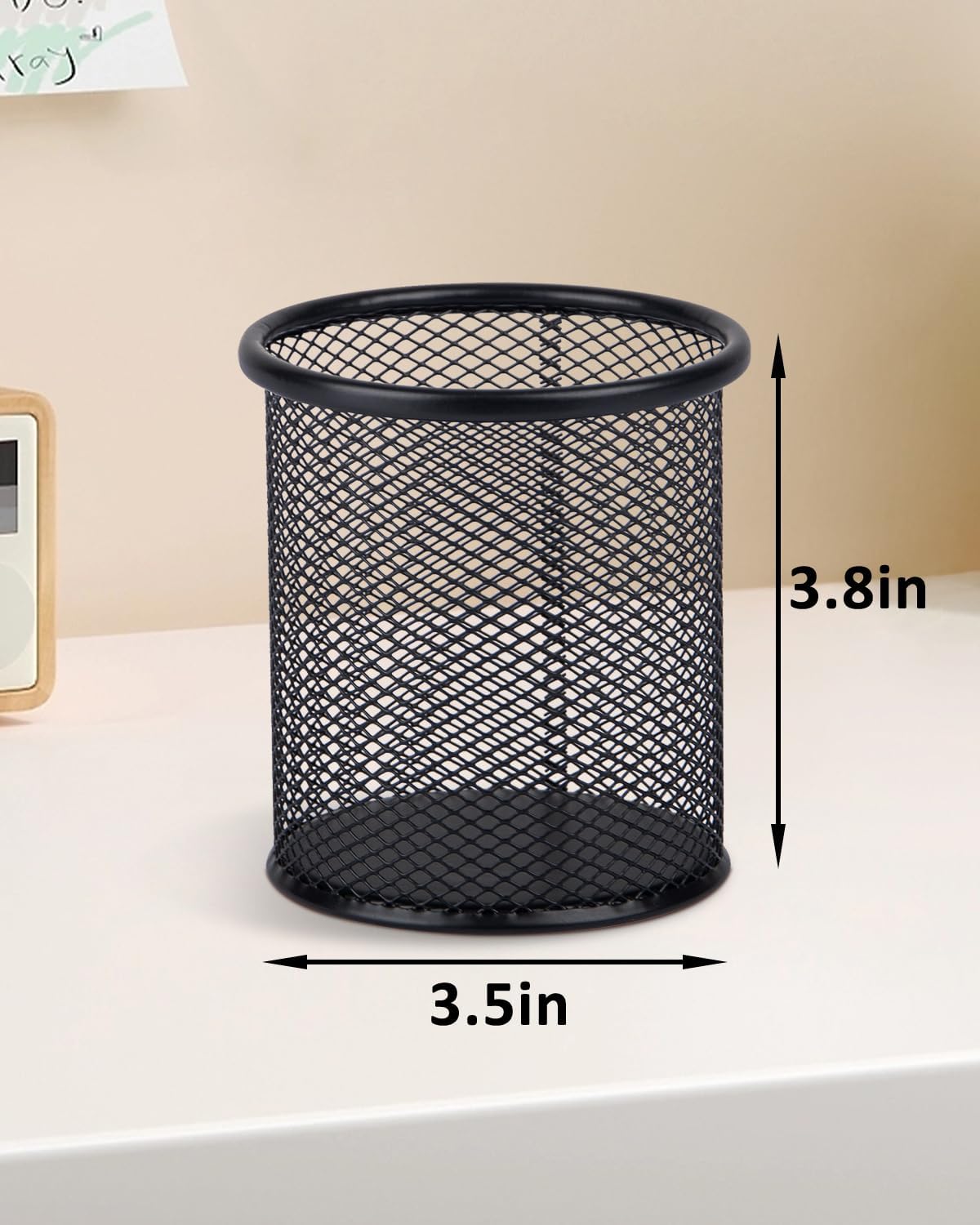 Pen Holder and Desk Organizer, Office Caddy Storage for School Home Office (Black, Medium)