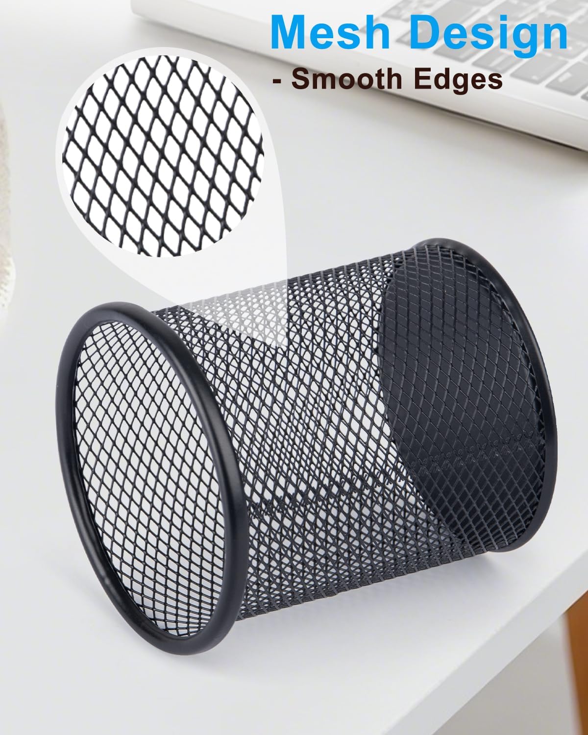 Pen Holder and Desk Organizer, Office Caddy Storage for School Home Office (Black, Medium)