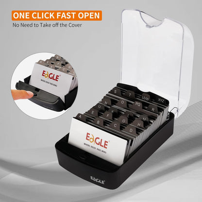 Business Card Box, Push-Button,Storage up to 350 Cards
