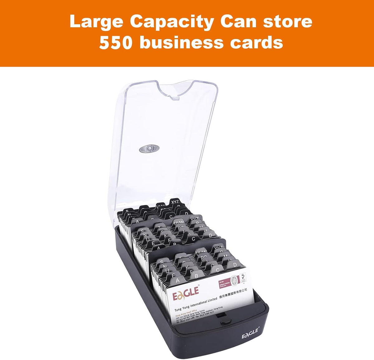 Business Card Box, Push-Button,Storage up to 350 Cards