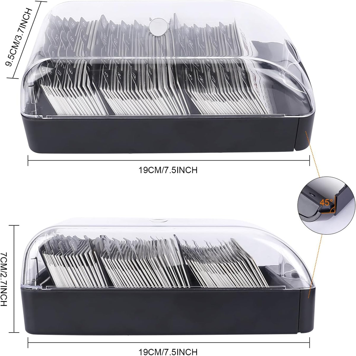 Business Card Box, Push-Button,Storage up to 350 Cards