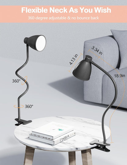 Desk Lamp 5 Color Modes 10 Brightness Dimmer Reading Light Black
