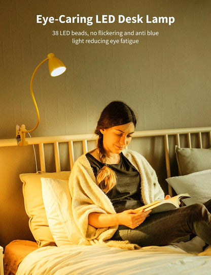 Desk Lamp 5 Color Modes 10 Brightness Dimmer Reading Light Black