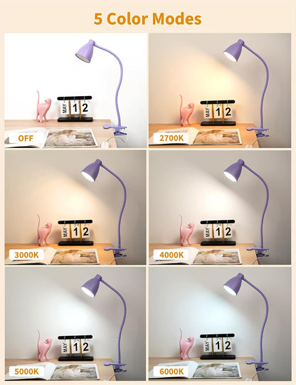 Desk Lamp 5 Color Modes 10 Brightness Dimmer Reading Light Black