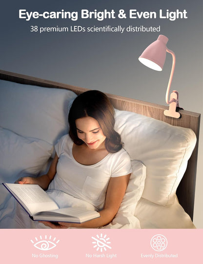 Desk Lamp 5 Color Modes 10 Brightness Dimmer Reading Light Black