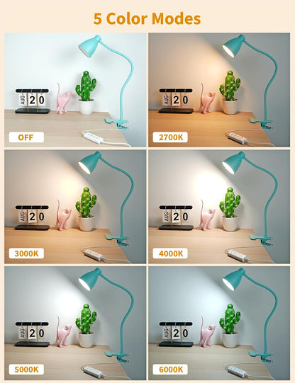 Desk Lamp 5 Color Modes 10 Brightness Dimmer Reading Light Black