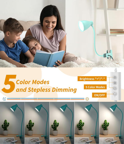 Desk Lamp 5 Color Modes 10 Brightness Dimmer Reading Light Black