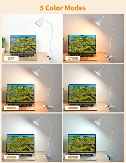 Desk Lamp 5 Color Modes 10 Brightness Dimmer Reading Light Black
