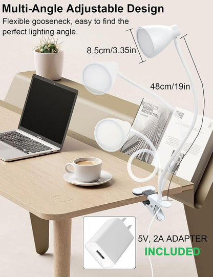 Desk Lamp 5 Color Modes 10 Brightness Dimmer Reading Light Black