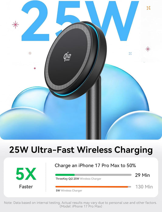 Magnetic Charging Stand Qi2 25W Fast Charging with Cooling Fan