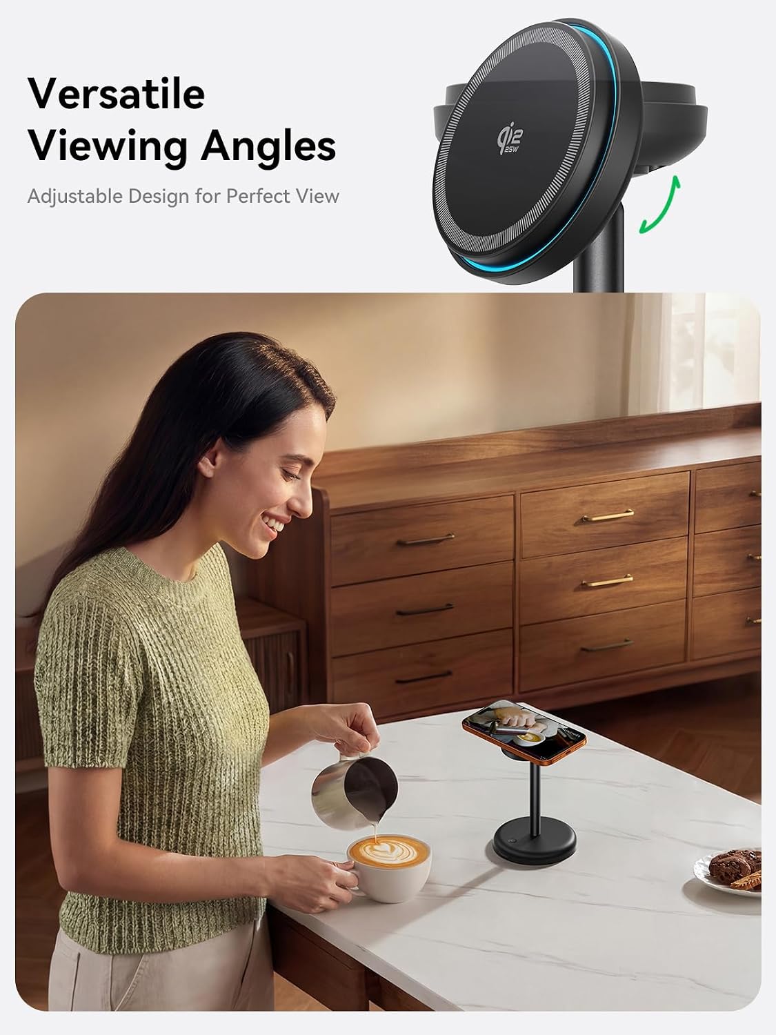 Magnetic Charging Stand Qi2 25W Fast Charging with Cooling Fan