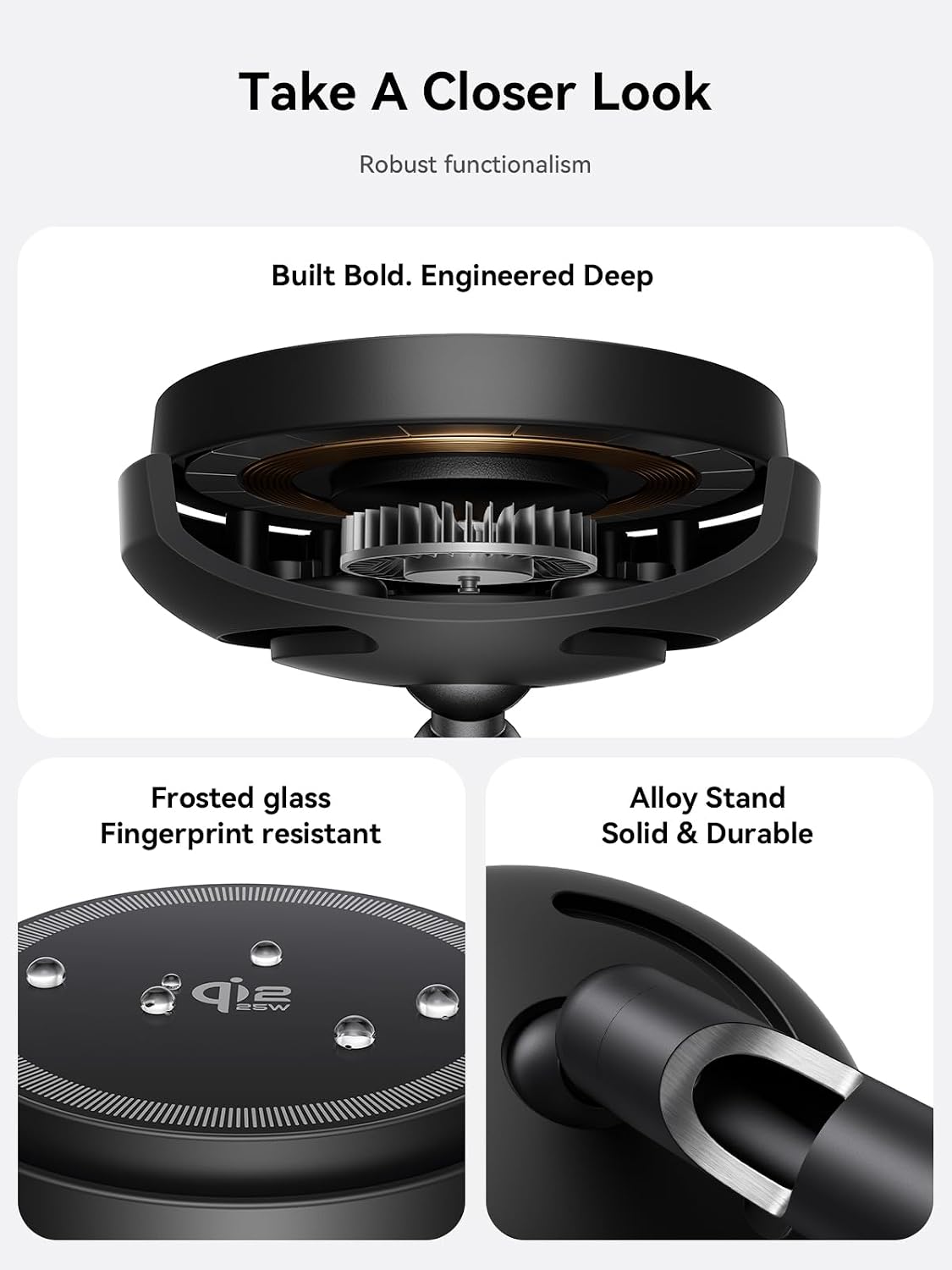 Magnetic Charging Stand Qi2 25W Fast Charging with Cooling Fan