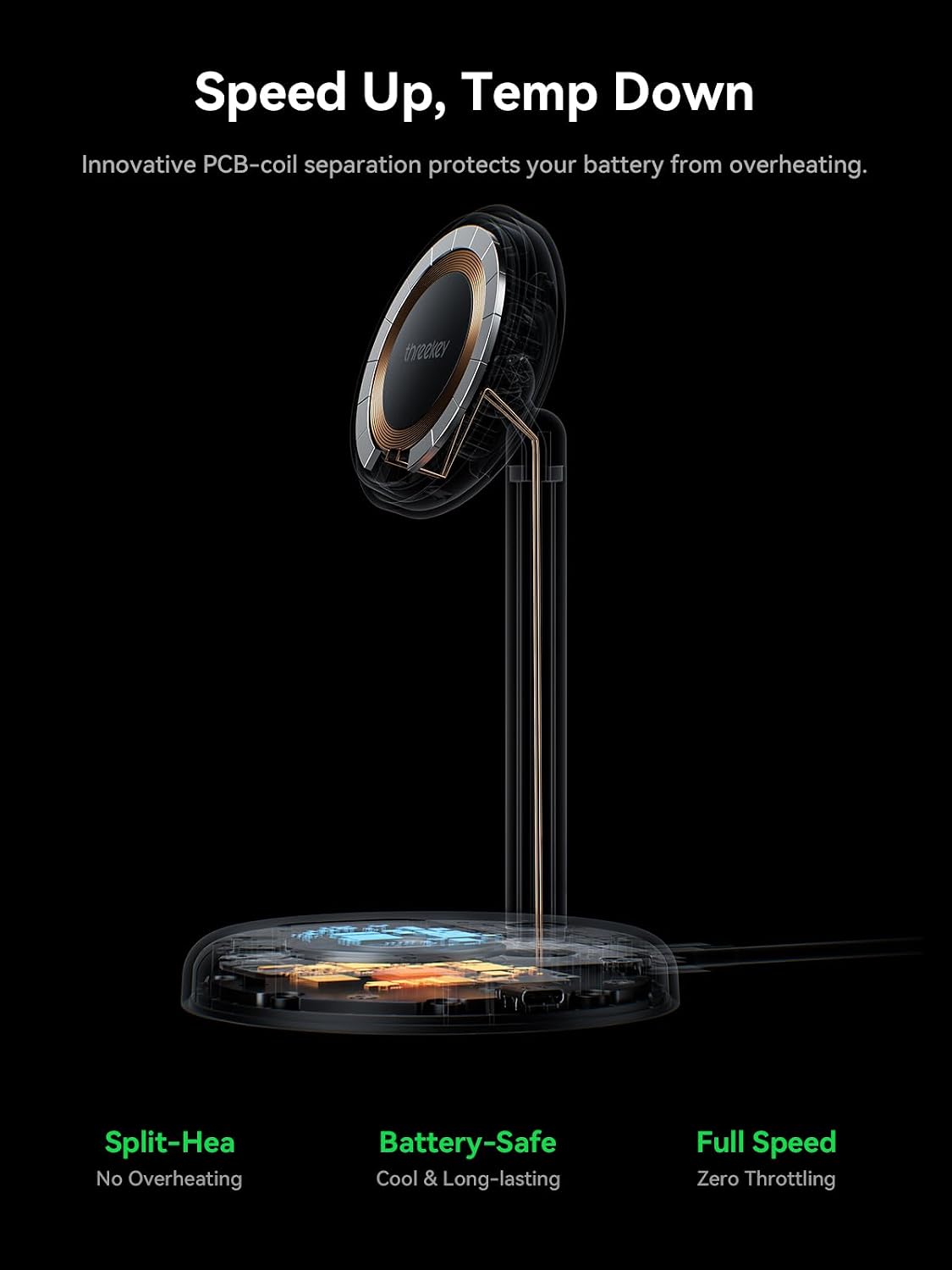 Magnetic Charging Stand Qi2 25W Fast Charging with Cooling Fan