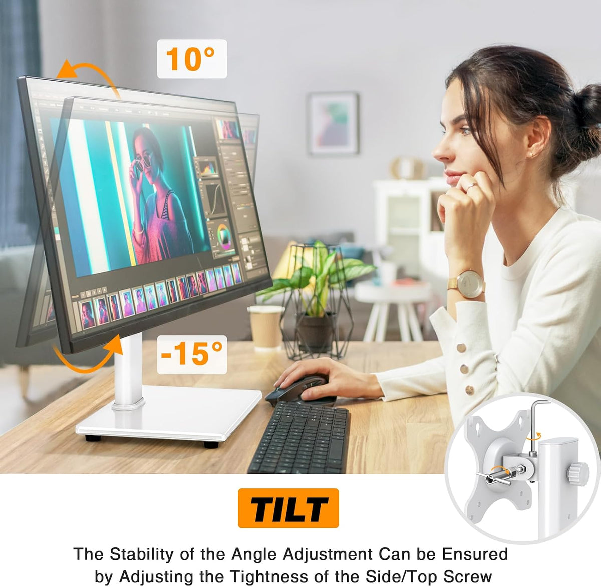 Single Monitor Stand VESA Mount for 13-32 Inch Screens