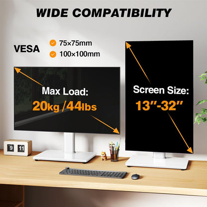 Single Monitor Stand VESA Mount for 13-32 Inch Screens