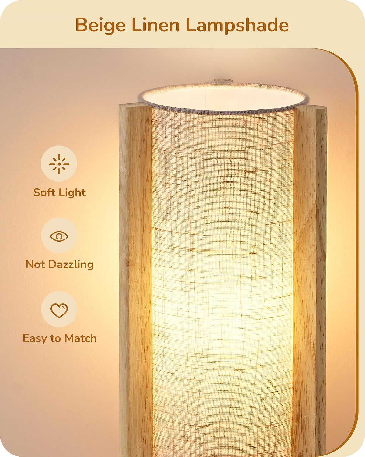 Wood Table Lamp, 13.5" Small Bedside Lamp, Rosewood, E26 Base