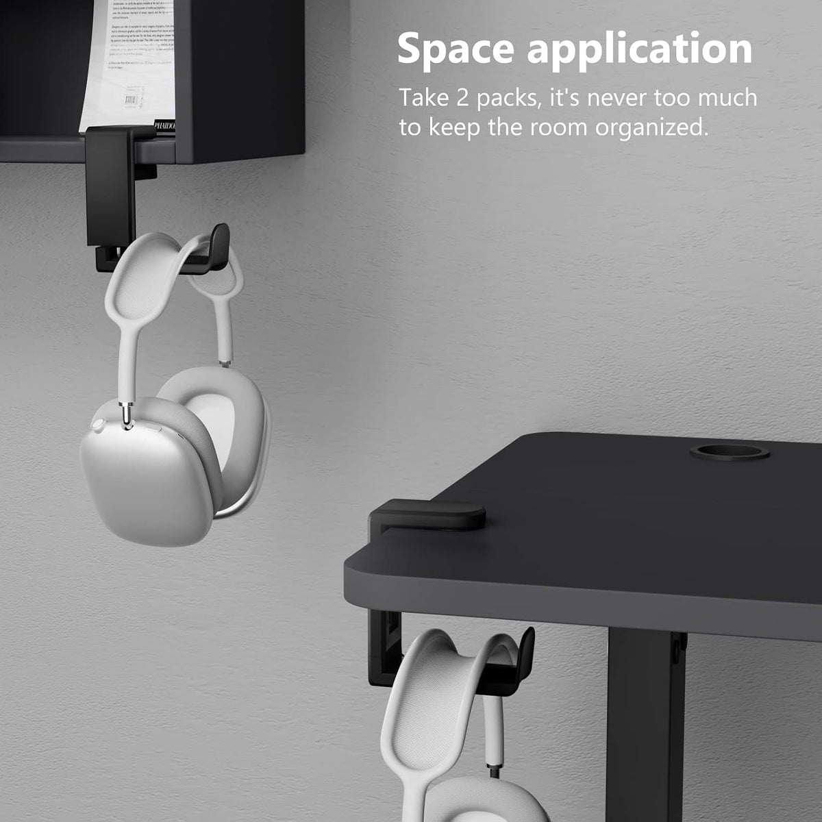 EURPMASK Rotating Headphone Stand,Adjustable Clamp-on Headset Holder Hanger