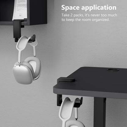 EURPMASK Rotating Headphone Stand,Adjustable Clamp-on Headset Holder Hanger