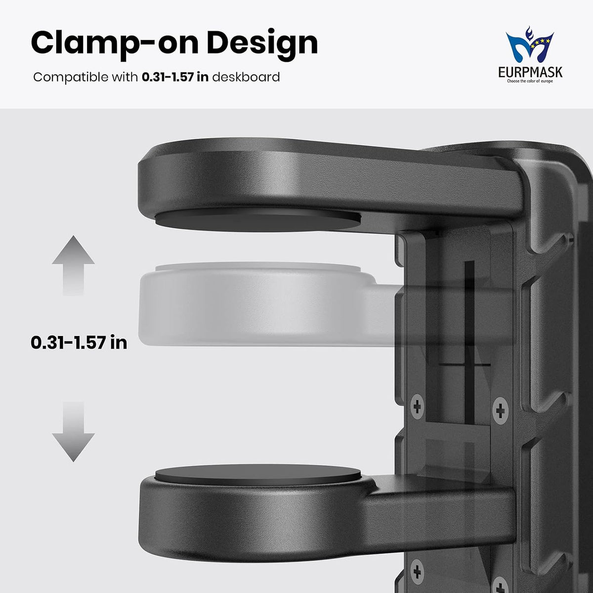 EURPMASK Rotating Headphone Stand,Adjustable Clamp-on Headset Holder Hanger