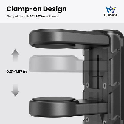 EURPMASK Rotating Headphone Stand,Adjustable Clamp-on Headset Holder Hanger