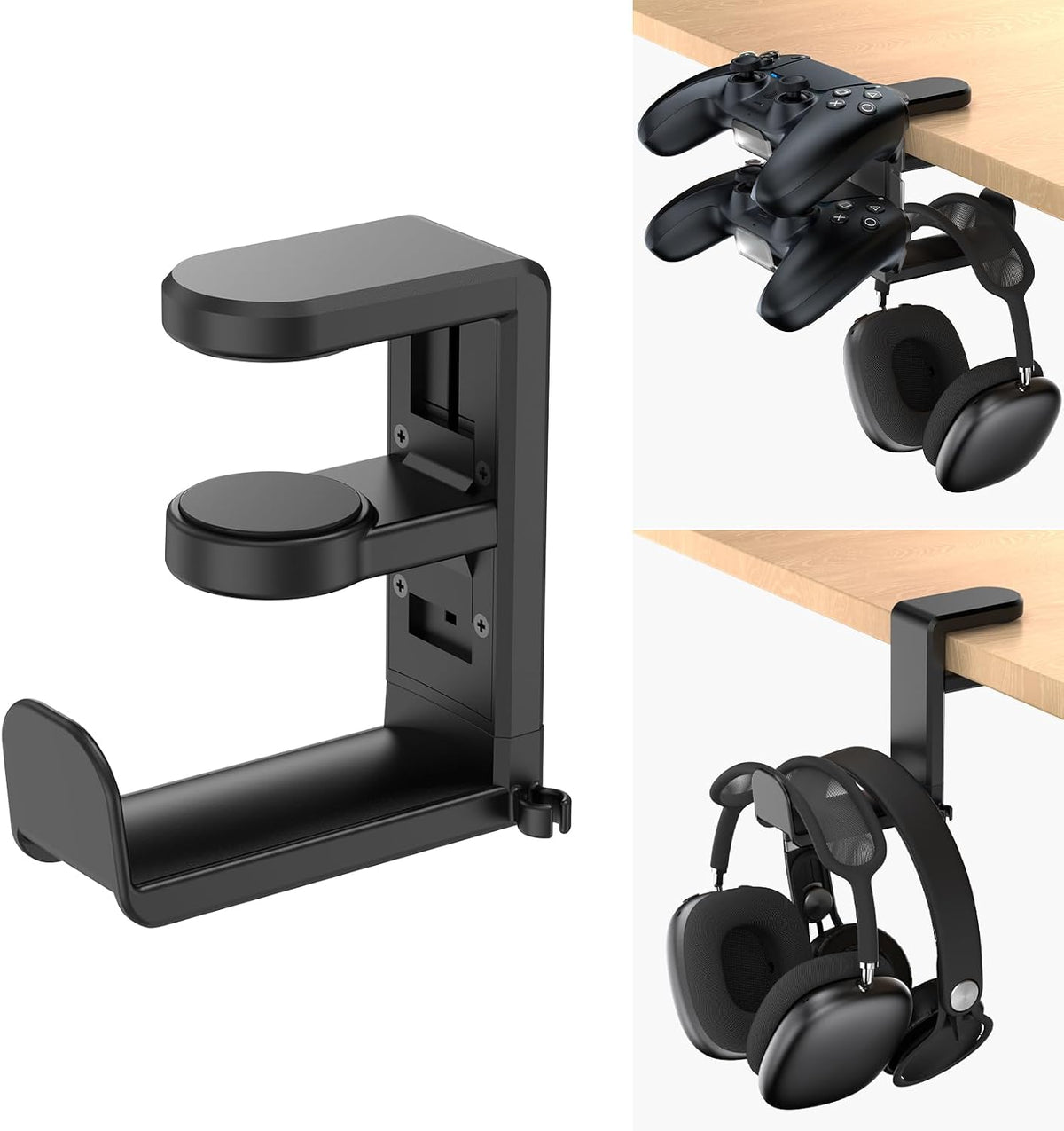 EURPMASK Rotating Headphone Stand,Adjustable Clamp-on Headset Holder Hanger