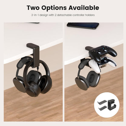 EURPMASK Rotating Headphone Stand,Adjustable Clamp-on Headset Holder Hanger