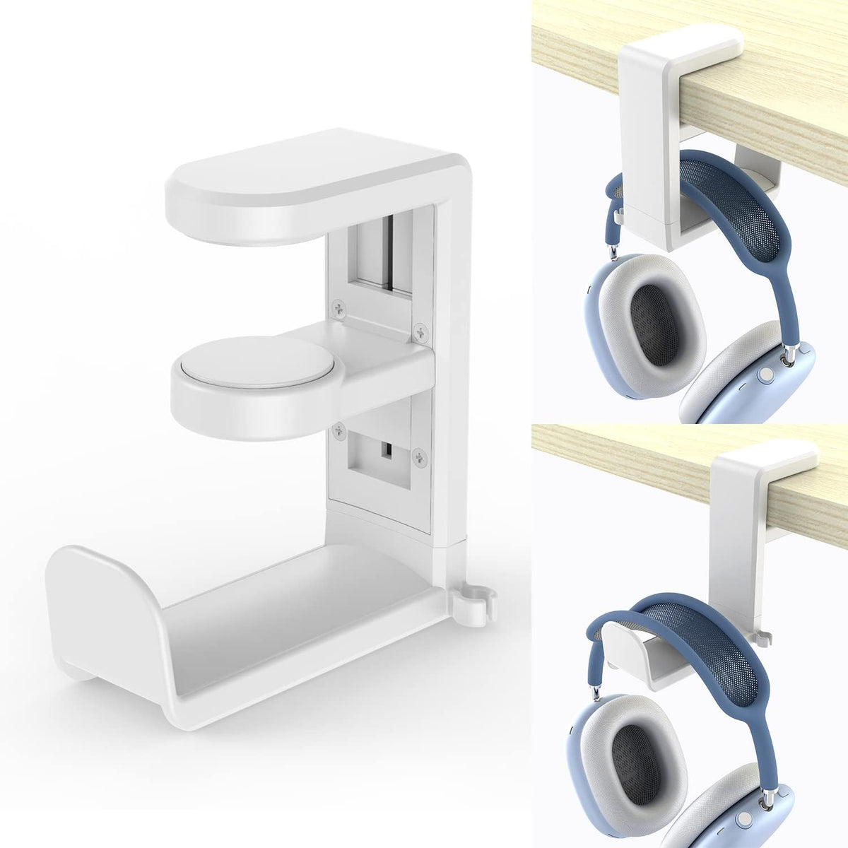 EURPMASK Rotating Headphone Stand,Adjustable Clamp-on Headset Holder Hanger