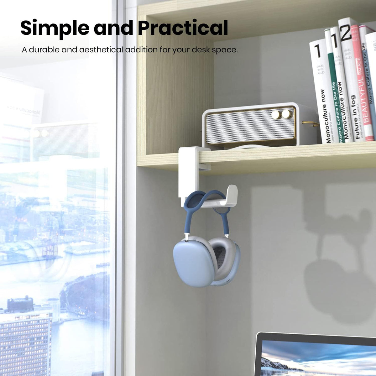 EURPMASK Rotating Headphone Stand,Adjustable Clamp-on Headset Holder Hanger