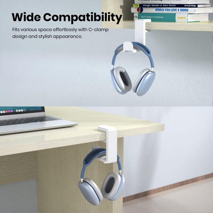 EURPMASK Rotating Headphone Stand,Adjustable Clamp-on Headset Holder Hanger